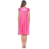 Casual Nights Women's Cap Sleeve Rose Satin Tricot Nightgown - 4 of 4