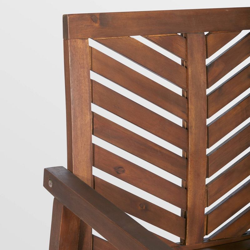 Slatted Chevron Acacia Wood Patio Rocking Chair - Saracina Home, 5 of 7