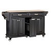 NicBex Kitchen Cart with Storage Island for Kitchen with 5 Wheels, 2 Top Drawers, Double Layered Storage Drawer, 2 Storage Cabinet - 3 of 4