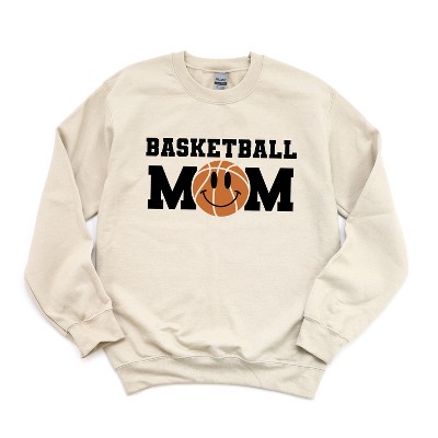 Simply Sage Market Women's Graphic Sweatshirt Basketball Mom Smiley Face