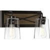 Progress Lighting Briarwood 2-Light Bath Wall Light in Antique Bronze with Clear Glass Shades - image 3 of 4