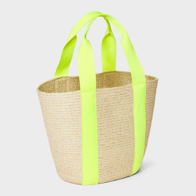 Straw Natural Tote Handbag - A New Day™, 3 of 10