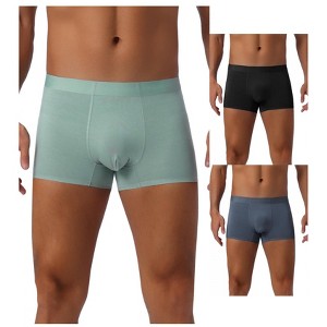 INSPIRE CHIC Men's 3 Pack Elastic Waist Solid Color Basic Boxer Briefs - 1 of 4