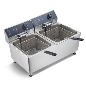 Commercial Deep Fryer with Basket and Lid, 1700W Stainless Steel Countertop Electric Oil Fryer with Temperature Control Function for Home Use - 1 of 4