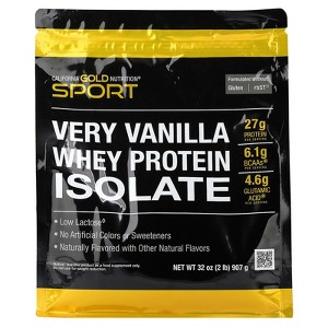 California Gold Nutrition Sport, Whey Protein Isolate with Organic Cane Sugar, with Sunflower Lecithin, Very Vanilla, 2 lb (907 g) - 1 of 4