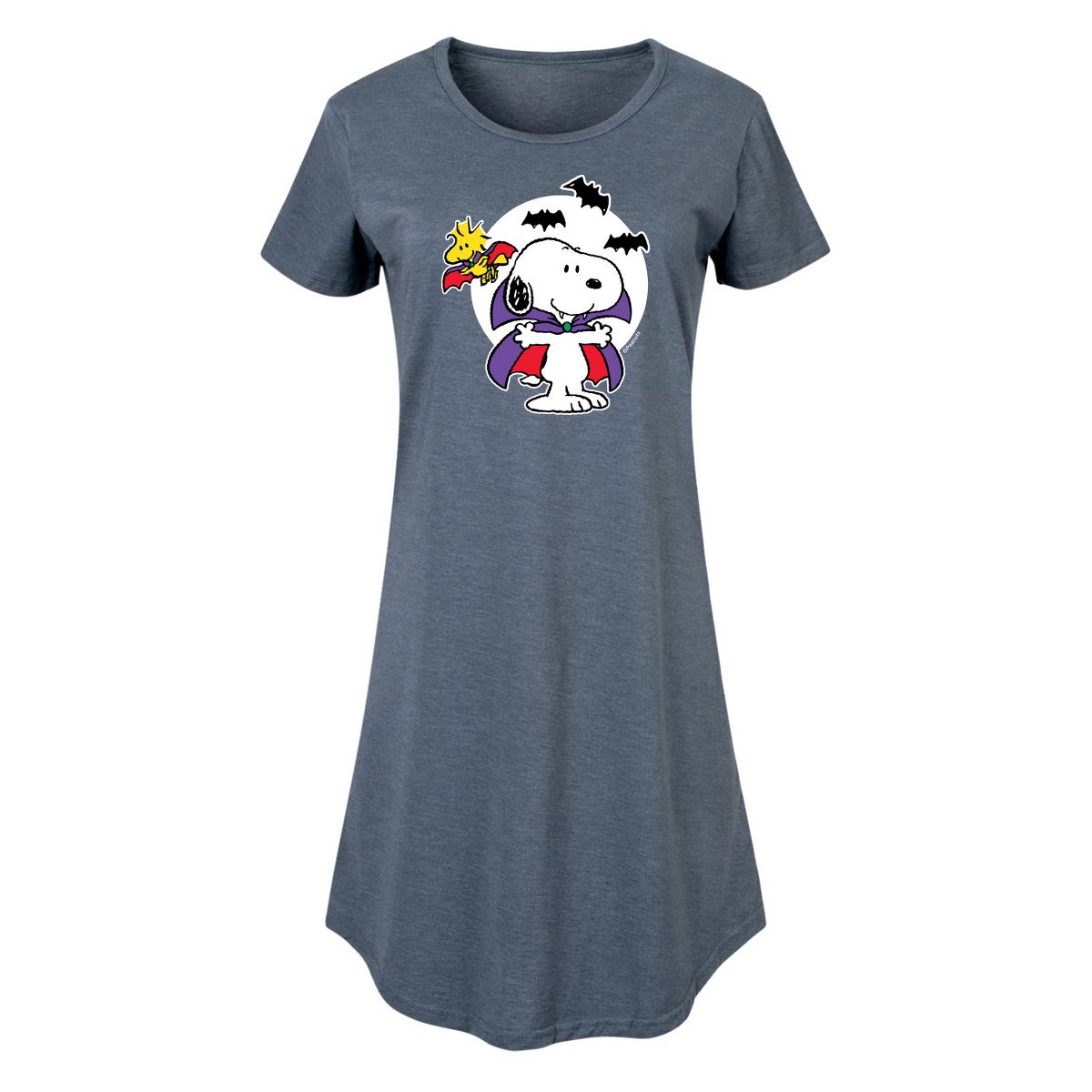 Women's - Peanuts - Snoopy Woodstock Vampire Graphic T-shirt Dress