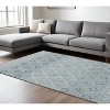 Blue Gray And Ivory Wool Geometric Hand Hooked Area Rug - 2 of 4