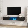 Floating TV Stand Wall Mounted, TV Console Table w/16 Color LEDs, 69" Modern TV Stand, TV Cabinet Entertainment Center for 55 60 65 Inch TV, Black - 2 of 4
