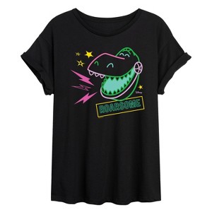 Women's - Disney - Roarsome Rex Oversized Graphic T-Shirt - 1 of 4
