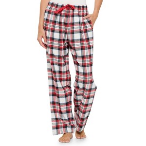 Ashford & Brooks Women's Super Soft Flannel Plaid Pajama Sleep Pants - 1 of 4