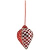 Northlight Sequined and Checkered Teardrop Christmas Ornaments - 4.75" - Red  - Set of 2 - 4 of 4