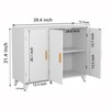 TIRAMISUBEST ideboard with wavy texture buffet cabinet - White Mobile File Cabinet - 2 of 4