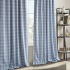 PAGED 84"x50" Plaid Rod Pocket and Back Tab Curtain Panel,Light Filtering Window Curtain Panel with Fleece Lining,Curtains for Living Room,Blue - 2 of 4