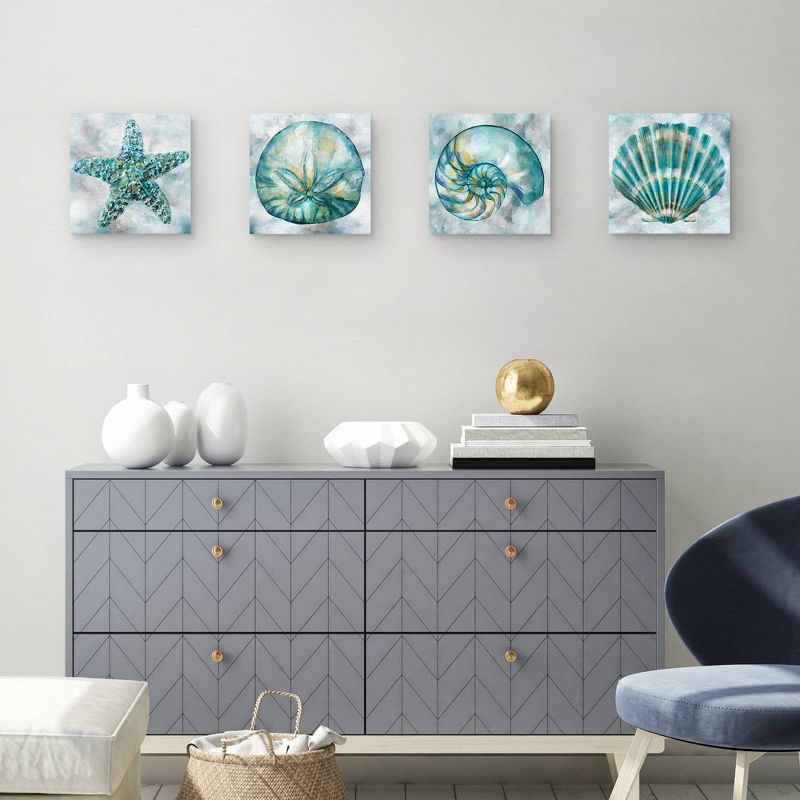 (Set of 4) 11&#34; x 14&#34; Elegant Shells I to IV by Studio Arts Unframed Wall Canvas - Masterpiece Art Gallery, 3 of 6