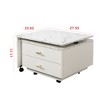 Expandable Coffee Table with Rotatable Top, Wheels & 2 Drawers, Cocktail Table White Center Table Accent Table Sofa Side Table - ModernLuxe - 4 of 4