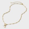 14K Gold Dipped Pearl Charm on Chain Initial Necklace - A New Day Gold - 3 of 4