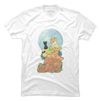 Men's Design By Humans Cat Pumpkin Pile By AwkwardDragon T-Shirt