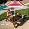 Best Choice Products Kids 3-in-1 Outdoor Convertible Activity Sand & Water Picnic Table w/ Umbrella - 3 of 4