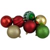 Northlight Shatterproof 3-Finish Christmas Ball and Finial Ornaments - Red, Gold and Green - 75ct - 3 of 4