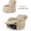 Electric Massage Recliner, Heat, 360° Swivel, Zero Gravity, 400lb, PU - 3 of 4