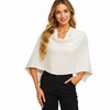 Anna-Kaci Women's Knit Shoulder Wrap with Draped Neckline and Asymmetrical Hem 25.5in - One Size Fits Most, White - 2 of 4