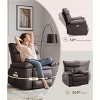 Electric Recliner Chair - 360掳 Rocker Swivel Recliner with Heat and Massage, PU Leather Large Power Recliner Comfortable Chair with 1.5X Sponge - 4 of 4