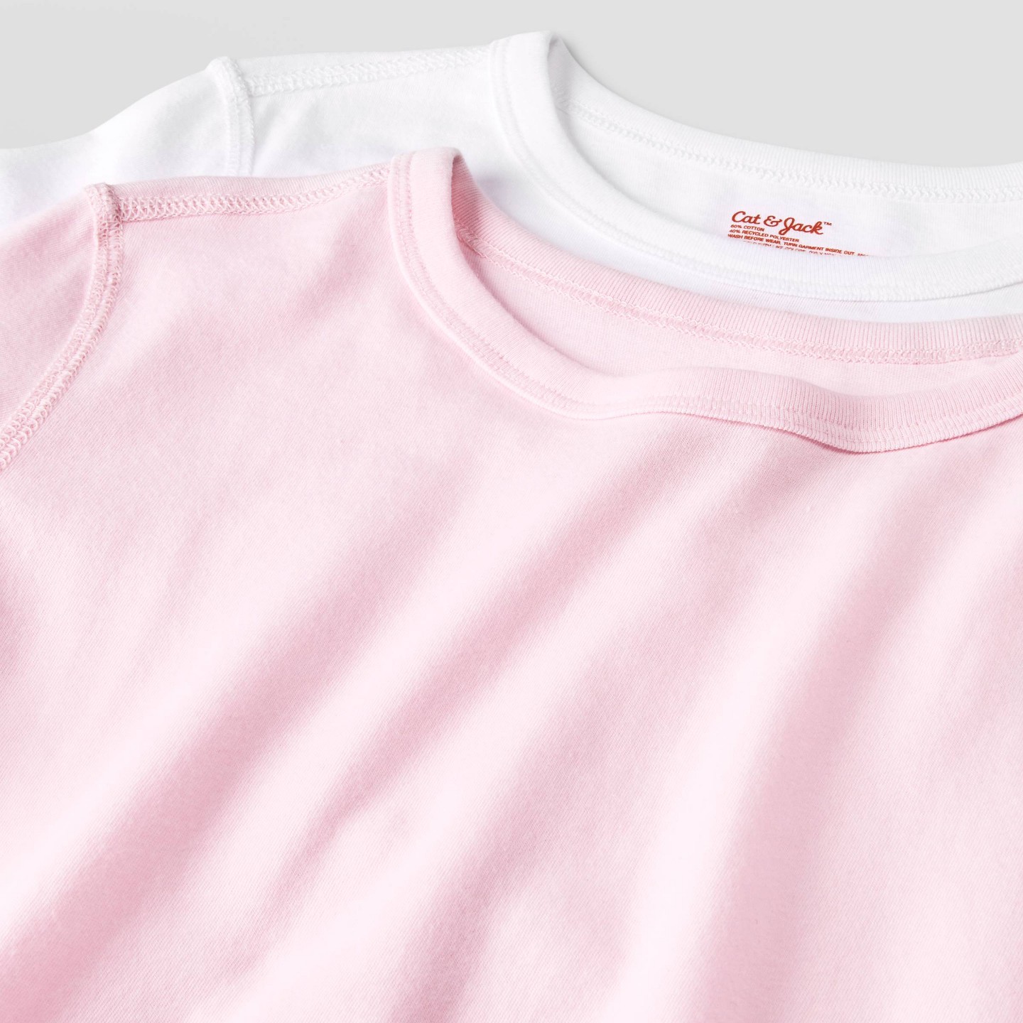 Детские футболки Cat & Jack 2pk Adaptive Long Sleeve Solid, цвет: Белый — фото 3
