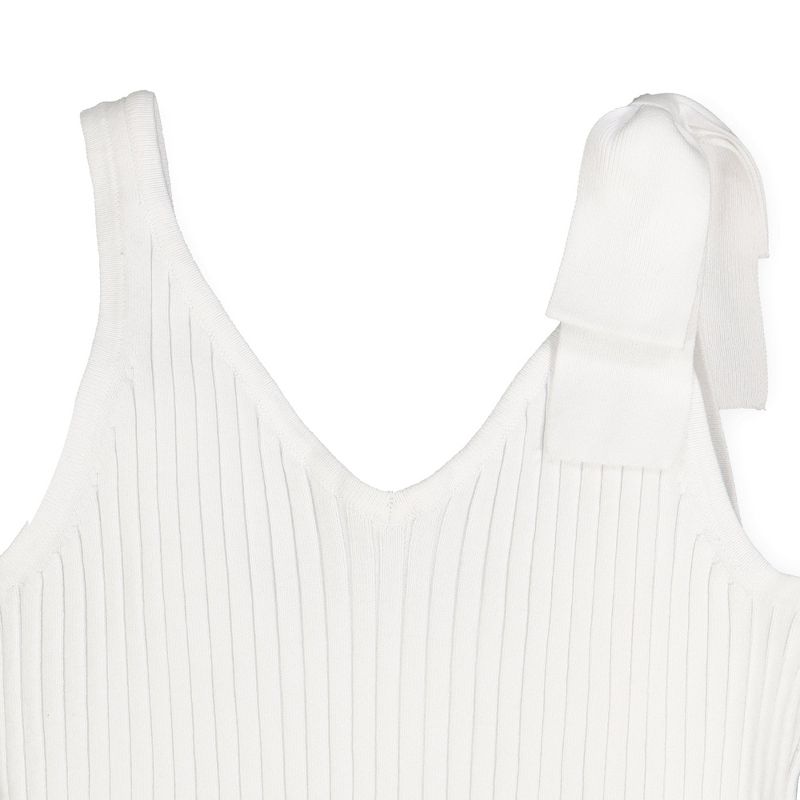 Hope & Henry Womens' V-Neck Rib Knit Tank with Bow, 6 of 7