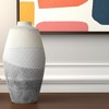 HomeRoots 17" Cream And Gray Geometric Ceramic Table Vase - 2 of 4