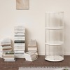 VYNXARIA 360“ Rotating 3 - Tier White Round Corner Bookcase for Bedroom & Living Room - 4 of 4