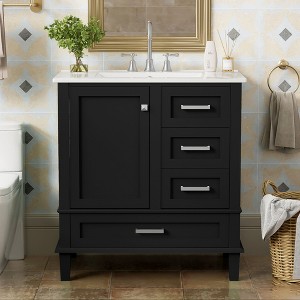 Okak 30" Bathroom Vanity with Sink Combo, Modern Bathroom Cabinet Storage with 2 Spacious Drawers and 1 Soft Closing Door for Bathroom - 1 of 4