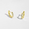 Girls' Small Multi CZ Huggie Hoop Yellow Gold Flashed Sterling Silver Earrings - In Season Jewelry - 4 of 4