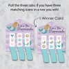 Big Dot of Happiness Let's Be Mermaids - Baby Shower or Birthday Party Game Pickle Cards - Pull Tabs 3-in-a-Row - Set of 12 - 3 of 4