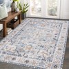 Foldable Flower Printed Victoria Area Rug, Chenille Polyester, Washable, Non-Slip, Kid & Pet Friendly for Hallway & Kitchen - 2 of 4