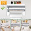 OBOKATA-Magnetic plastic cling film dispenser with cutter, can be filled with aluminum foil and kitchen plastic cling film storage box - 3 of 4