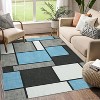 Acekool Washable Runner Rug 4x6: Non-Slip Geometric Carpet for Hallway, Living Room – Dark Blue, Foldable & Fast-Drying - 4 of 4