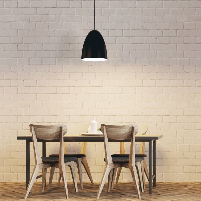 1-Light Sarabia Pendant Structured Black Exterior and Matte White Interior Metal Shade - EGLO, 4 of 5