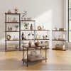 Tangkula 2PCS 5-Tier Multipurpose Display Rack Freestanding Bookshelf w/ Metal Frame Walnut - 3 of 4