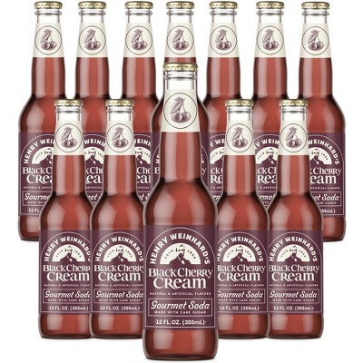 Henry Weinhard's Black Cherry Cream 12 Pack | 12oz Glass Bottles | Classic American Flavor | Premium Craft Soda