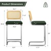 AZL1 Life Concept Dining Sets 2 Set of Cushioned Velvet Counter Stools featuring Wicker Backrests for Kitchen Seating, Green, 18.9"*17.7"*39.4" - 3 of 4
