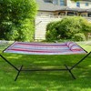 Sorbus 2-Person Stylish Hammock with Stand- 53" Large Cotton Outdoor Hammock- Spreader bars & Pillow Included- Heavy Duty 450lbs - 2 of 4
