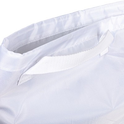 White Wood Laundry Sorter Cabinet with Drawstring Bags