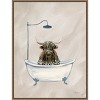 Amanti Art 23"x30" Highland Cow in Tub Texture by Yvette St. Amant Framed Canvas Wall Art Print - 3 of 4
