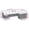 vidaXL 10 Piece Patio Sofa Set with Cushions Black and Blue Poly Rattan - 3 of 4