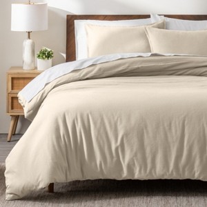 Cotton Flannel Duvet Cover & Sham Set by Bare Home - 1 of 4