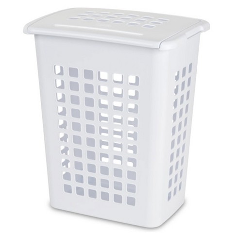 Sterilite Rectangular Lifttop Laundry Hamper With Lid, Handles To ...