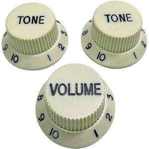 AxLabs Strat-Style Knob Kit with Black Lettering (3) - 1 of 1
