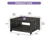 Coffee Table With Storage Farmhouse Coffee Table Wood Cocktail Table Square Living Room Table With Half Open Storage Compartment Dark Ork - 2 of 4