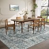 Vintage Washable Area Rugs, Low Pile Soft Carpet with Distressed Trellis Pattern, Foldable Thin Indoor Accent Rug for Living Room Bedroom Dining Room - 2 of 4