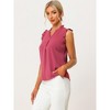 INSPIRE CHIC Women's Ruffled Sleeveless Work Business Vintage Blouses - 2 of 4